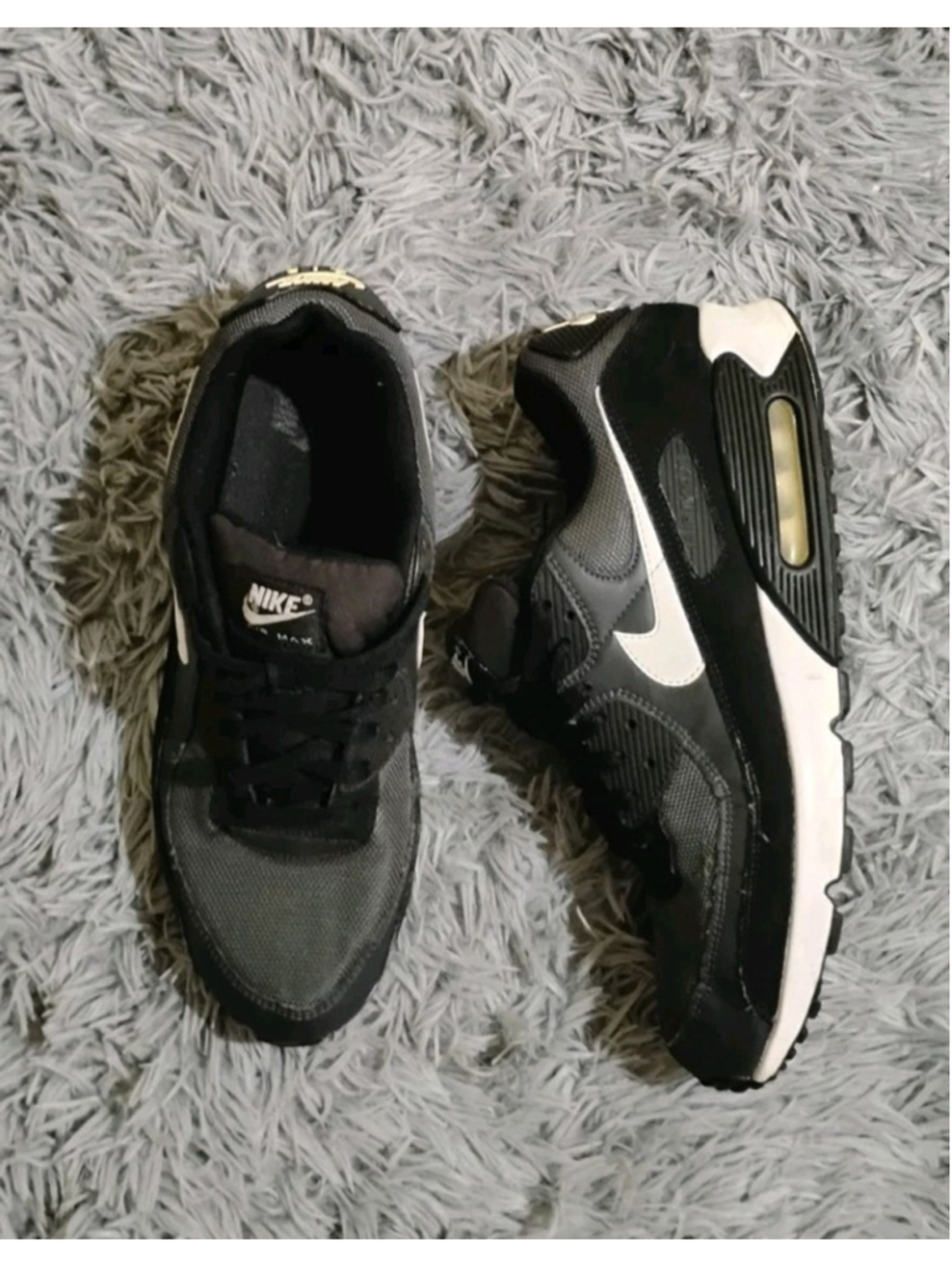 Nike Air Max 90 CN8490-002 Iron Grey Black White Lace Up Shoes Men's US Size 14